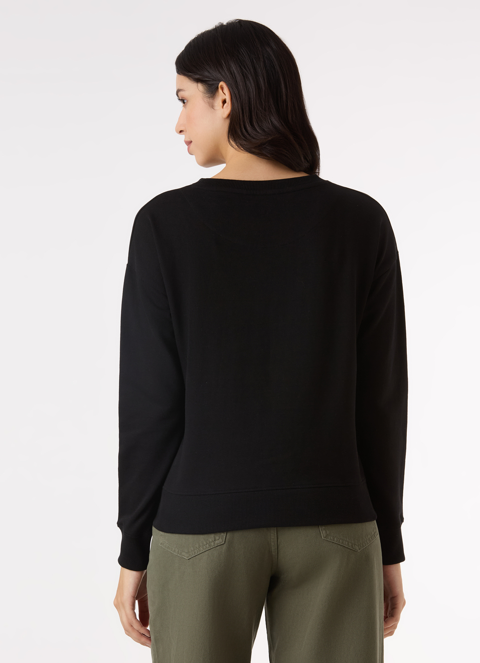 Women  Black Logo Print Comfort Fit Sweatshirt, , large image number 2