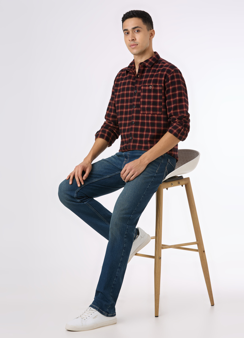 Men Black Check Full Sleeve Shirt, , large image number 5