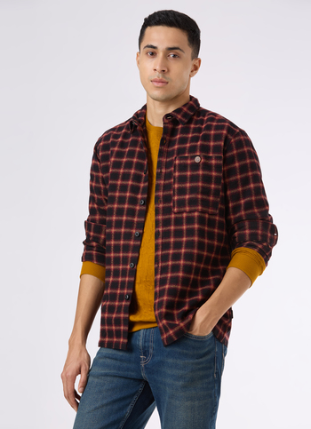 Men Black Check Full Sleeve Shirt