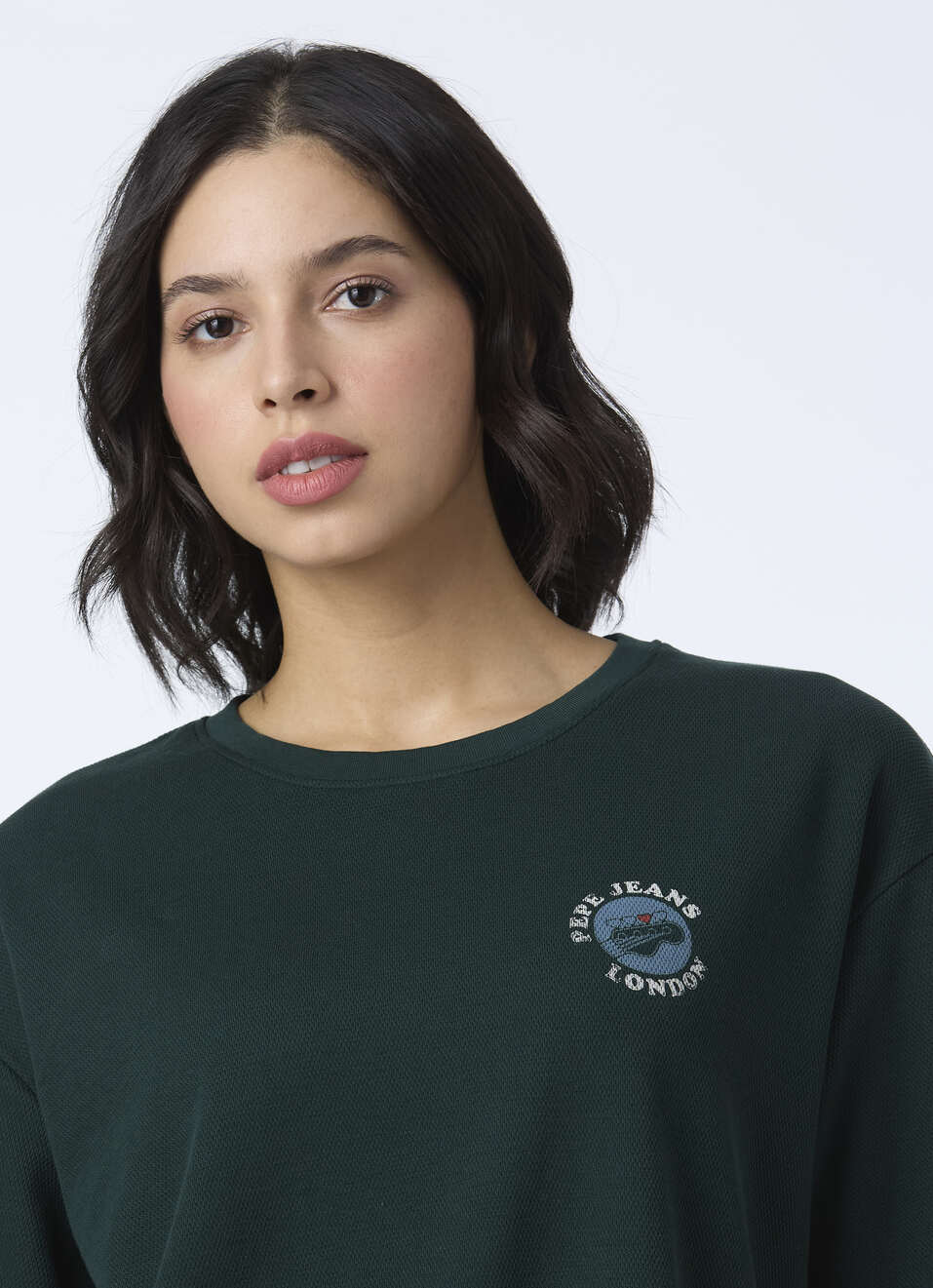 Women Dark Green Oversized Graphic Back Print T-shirt, , large image number 4