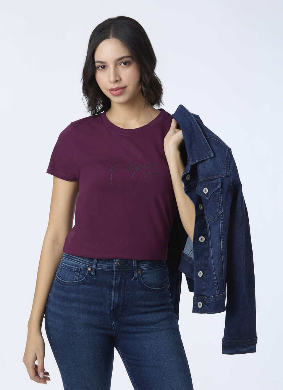 Women Red Round Neck Short Sleeve T-shirt, , large image number 0