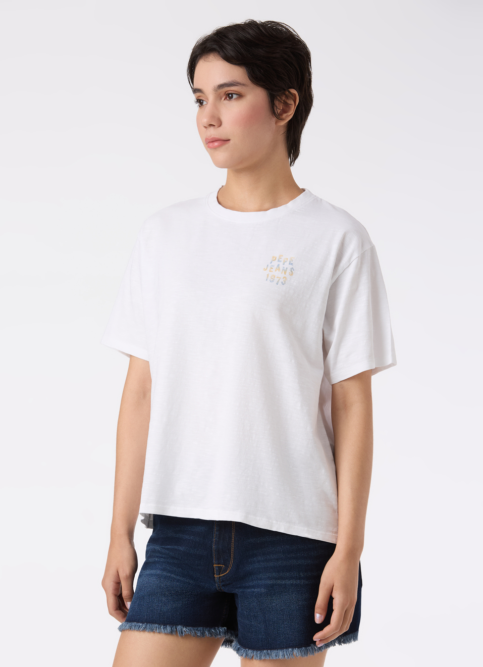 Women White Back Graphic Print Comfort Fit T-shirt, , large image number 3