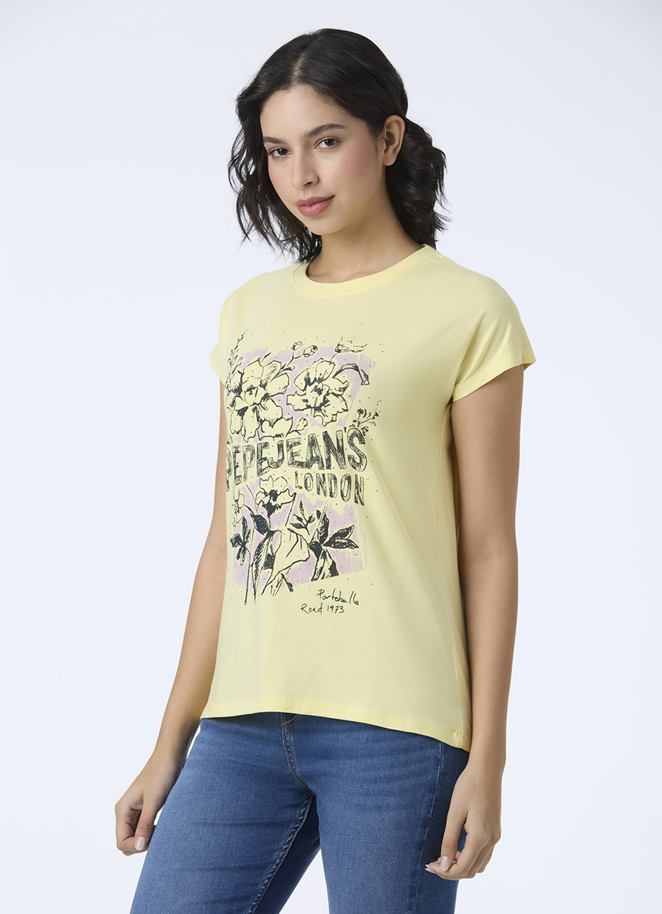 Women Yellow Graphic Print Short Sleeve T-shirt, , large image number 3