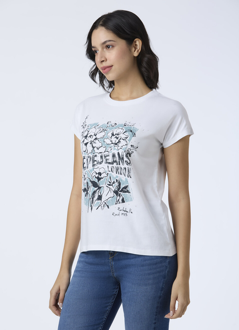 Women White Graphic Print Short Sleeve T-shirt, , large image number 3