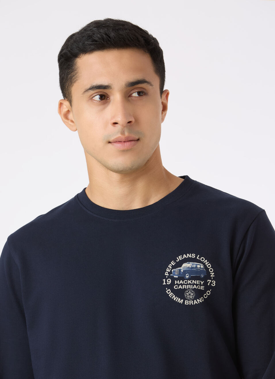 Men Navy Back Graphic Print Regular Fit Sweatshirt, , large image number 4