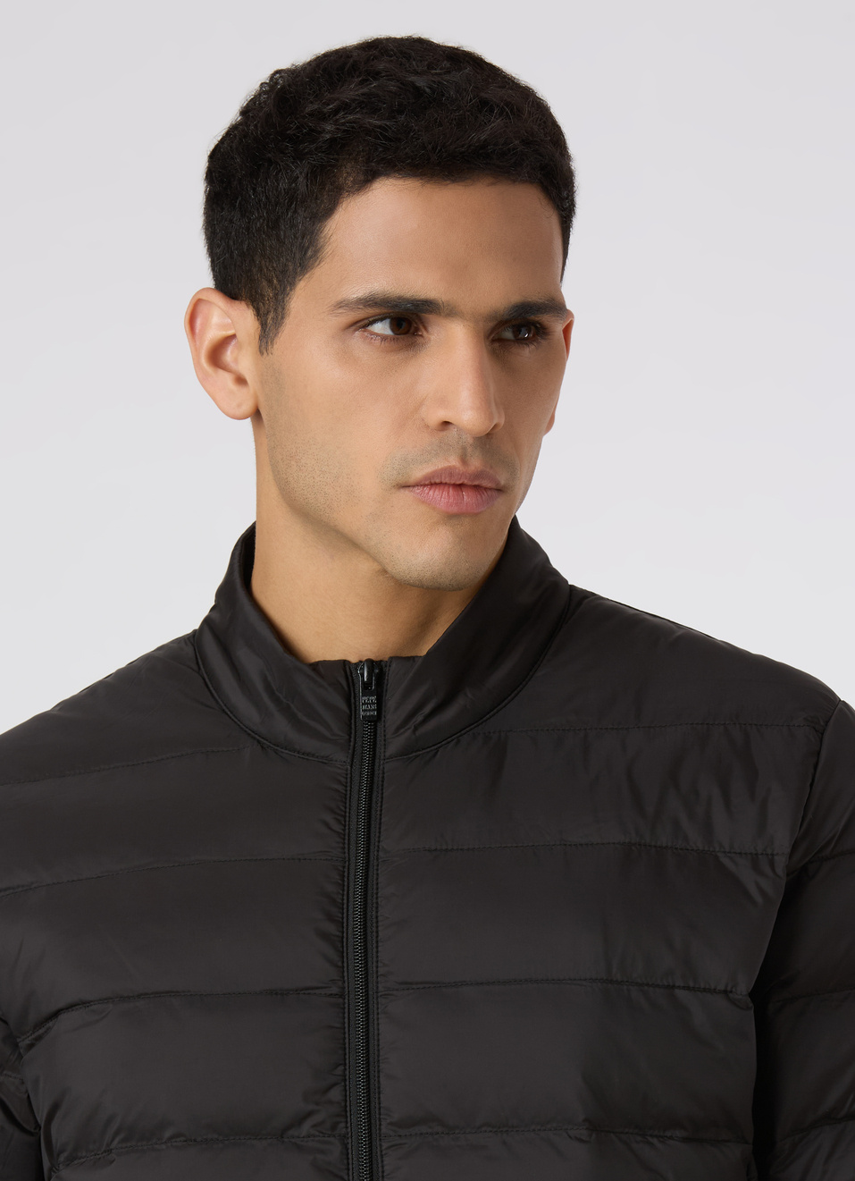 Men Black Quilted Puffer Jacket, , large image number 4