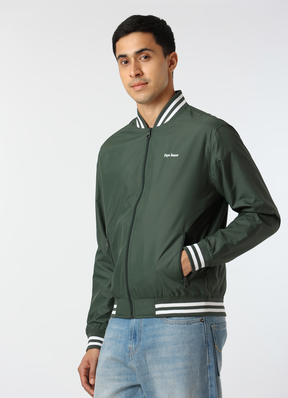 Men Green Full Sleeve Lightweight Jacket, , large image number 3