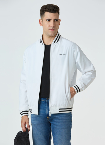 Men White Full Sleeve Lightweight Jacket