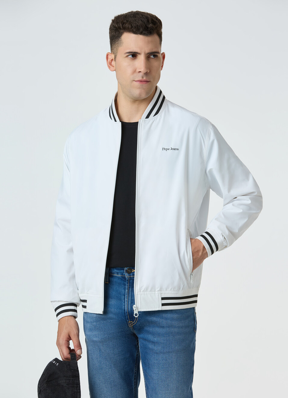 Men White Full Sleeve Lightweight Jacket, , large image number 0