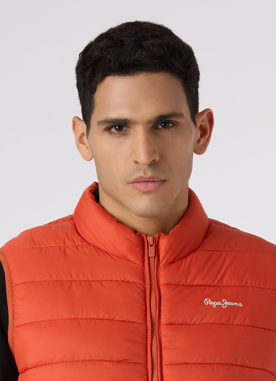 Men Orange Sleeveless Quilted Gilet, , large image number 4