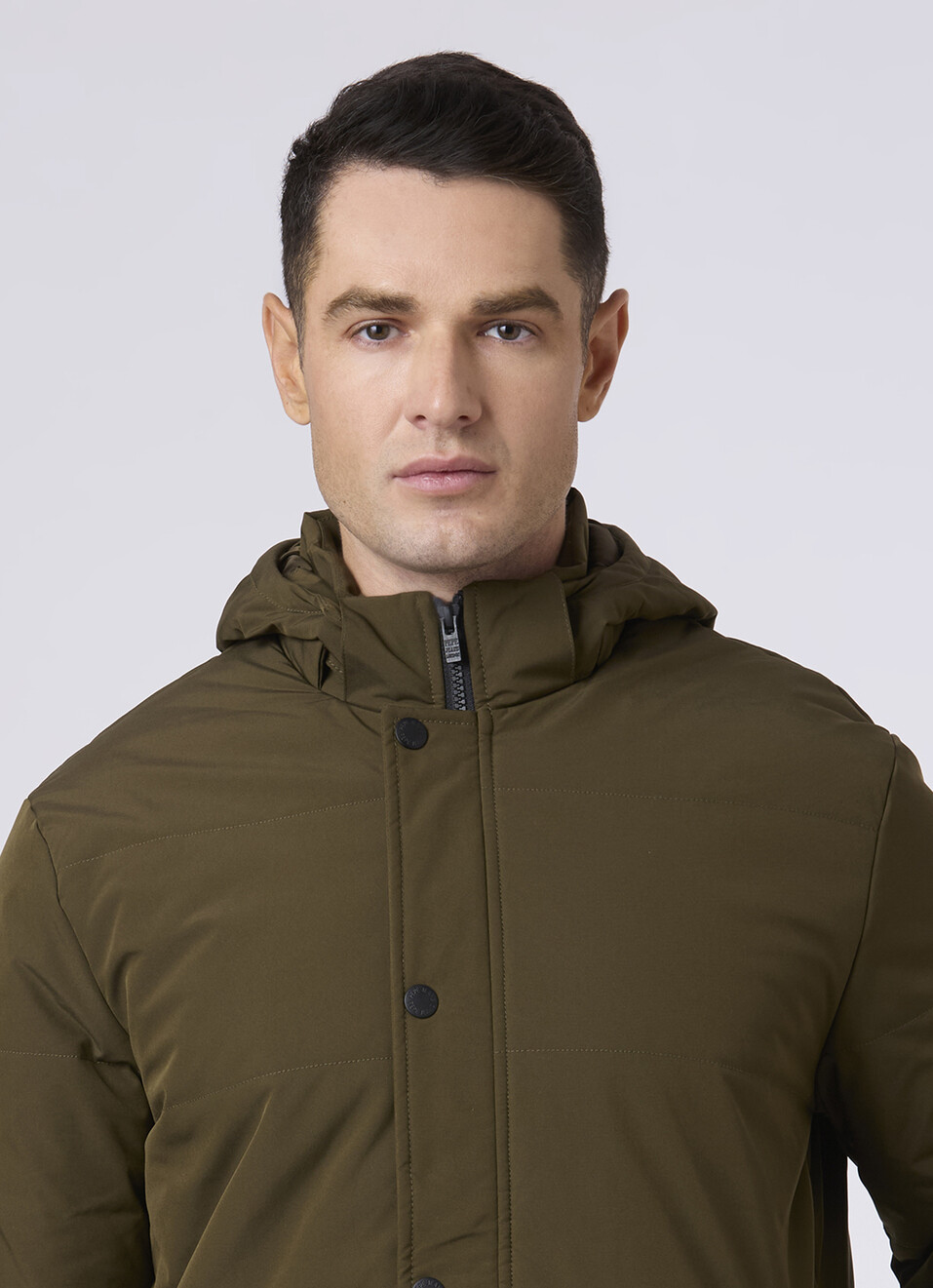 Men Green Hooded Puffer Jacket, , large image number 4
