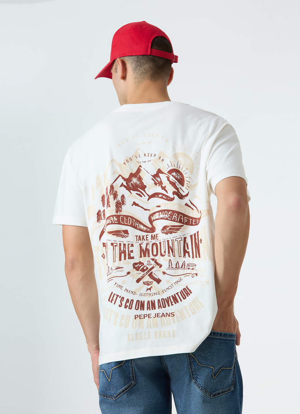 Men Off-white Relaxed Fit Back Graphic Print T-shirt, , large image number 0