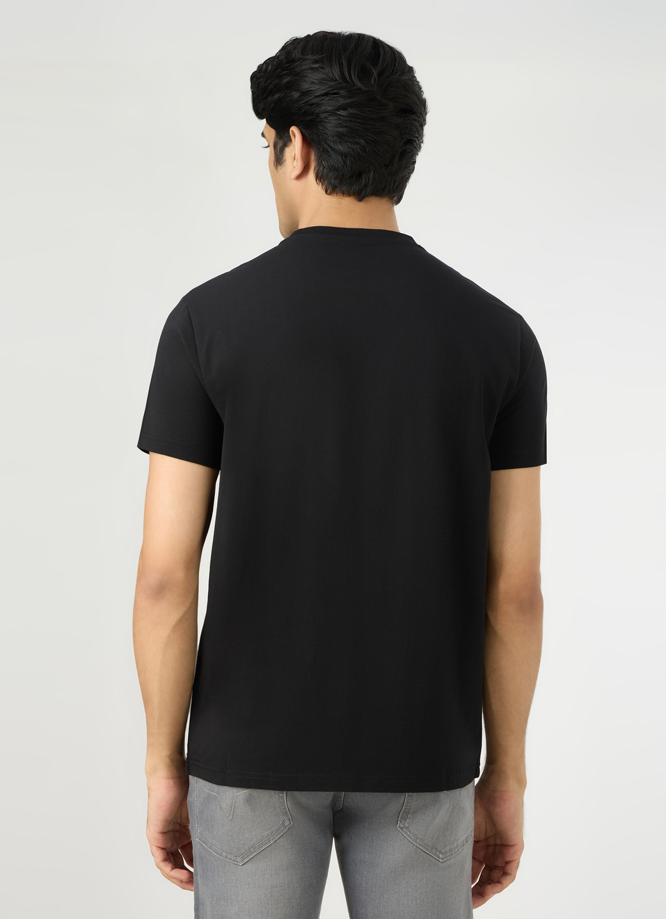 Men Black Graphic Print Crew Neck T-shirt, , large image number 2