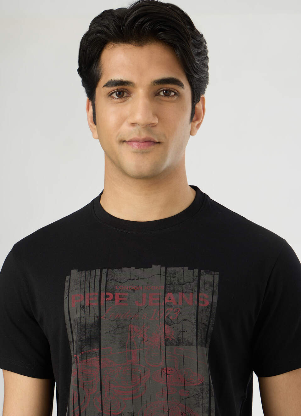 Men Black Graphic Print Crew Neck T-shirt, , large image number 4