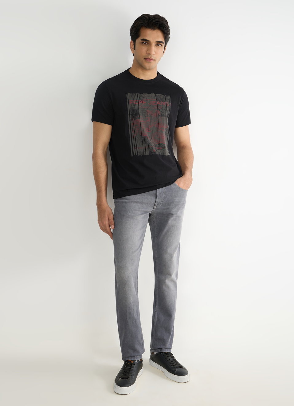 Men Black Graphic Print Crew Neck T-shirt, , large image number 5