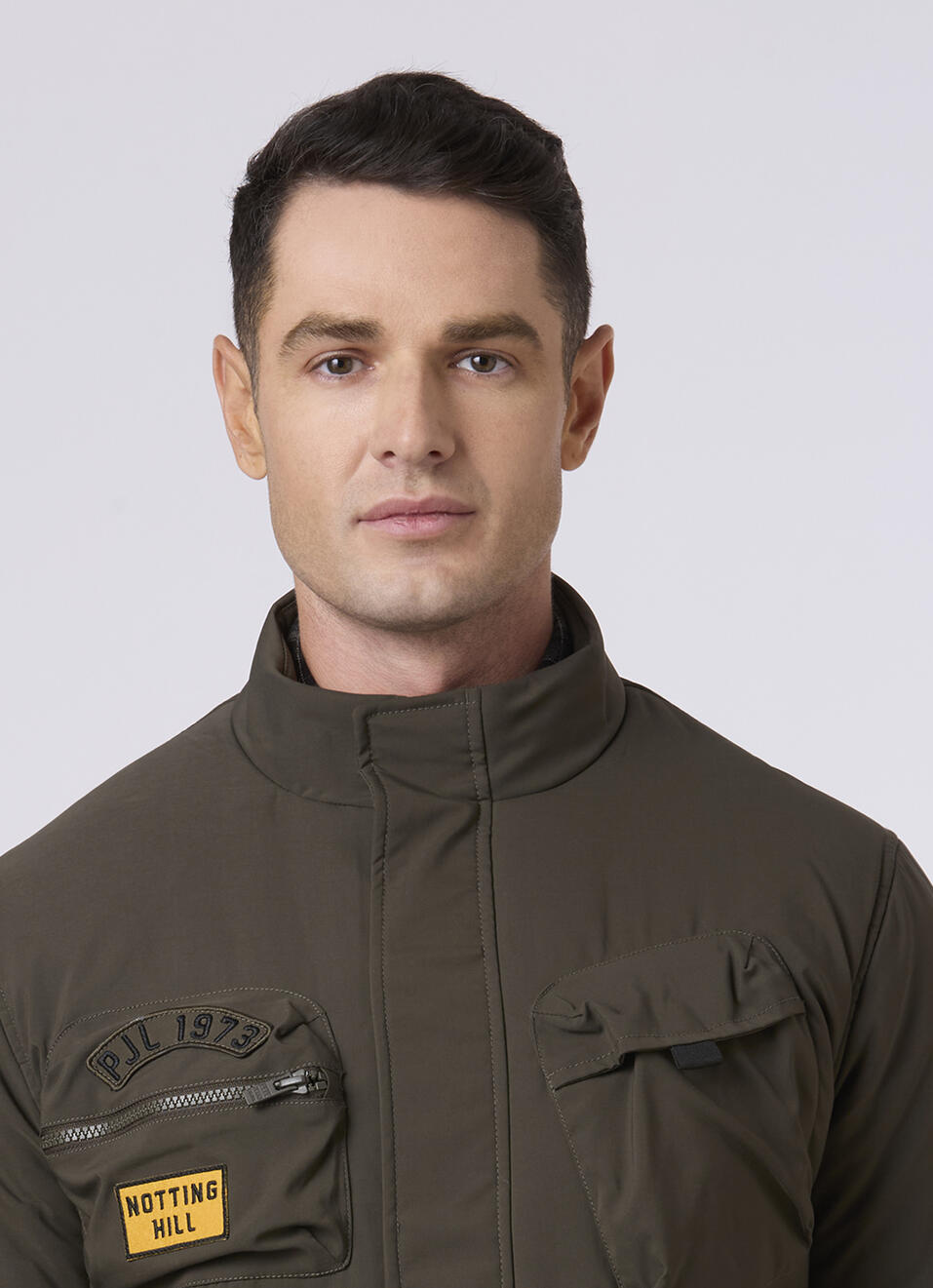 Men Olive Green Multi-pocket Utility Jacket, , large image number 4