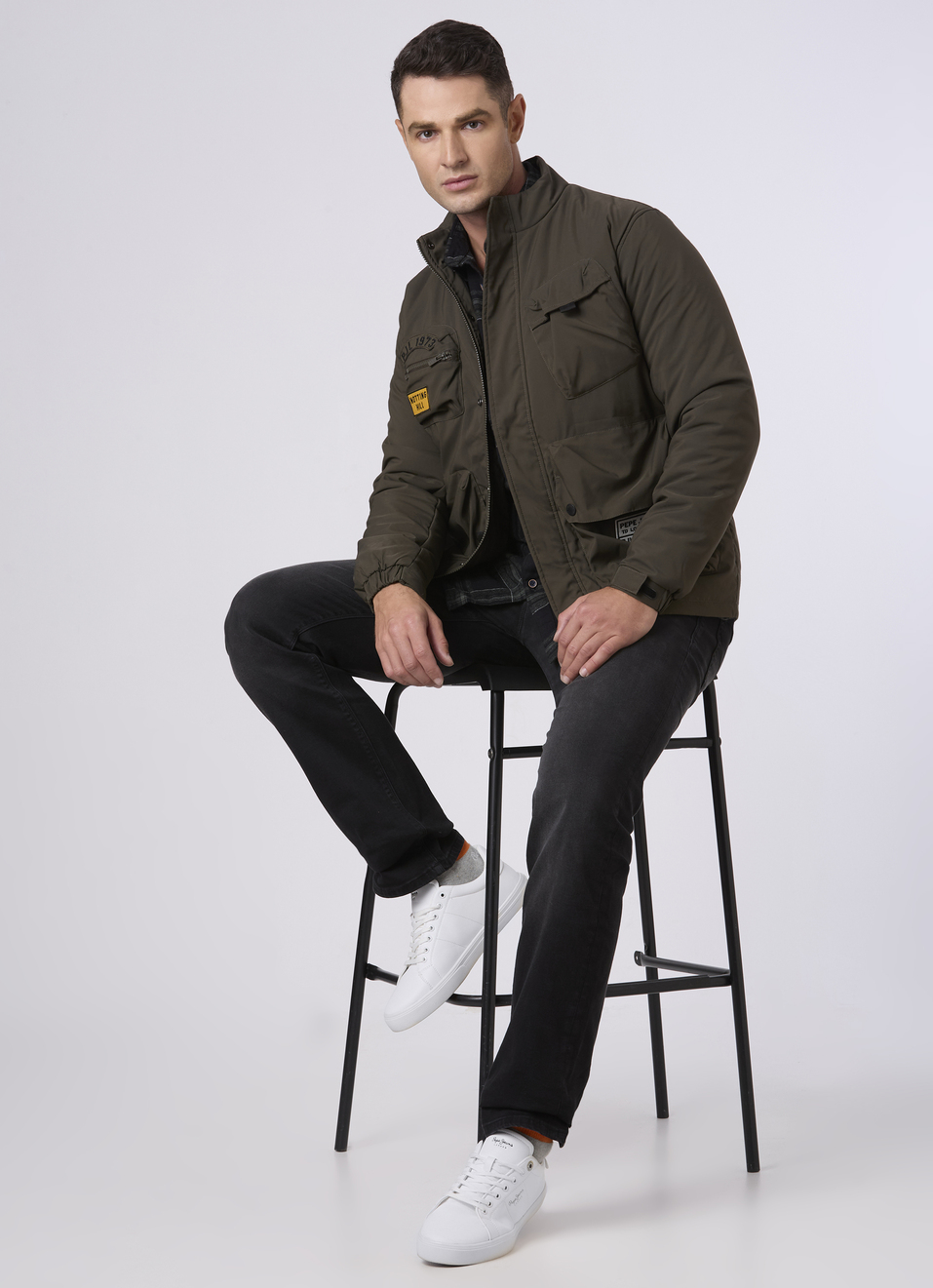 Men Olive Green Multi-pocket Utility Jacket, , large image number 5