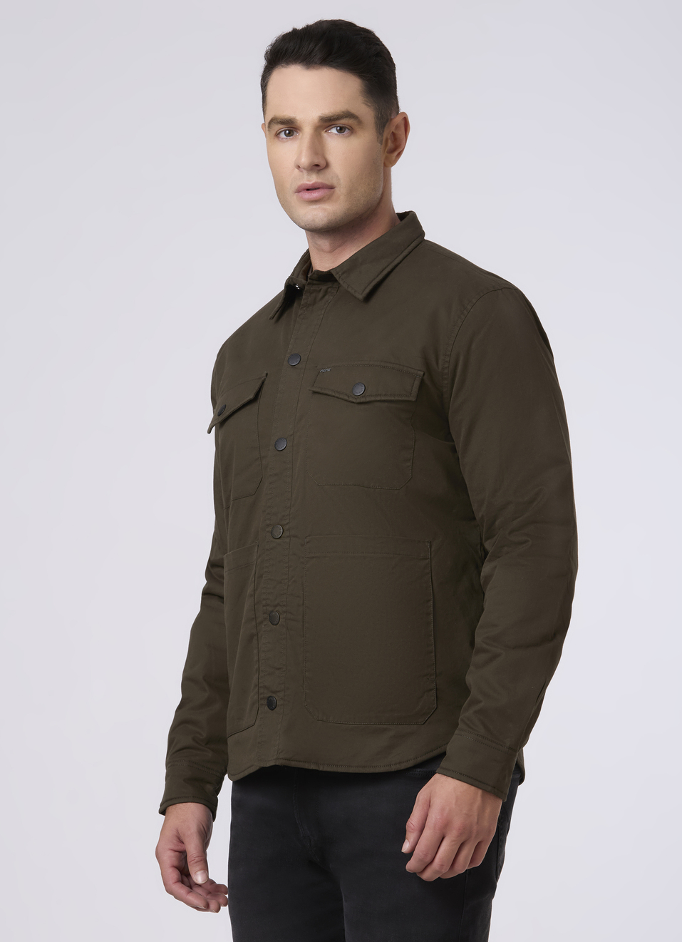 Men Military Green Casual Utility Jacket, , large image number 3