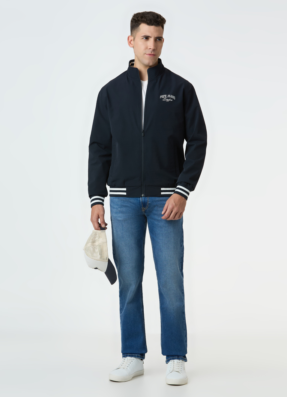 Men Black Jacket With Union Jack Back Print, , large image number 5