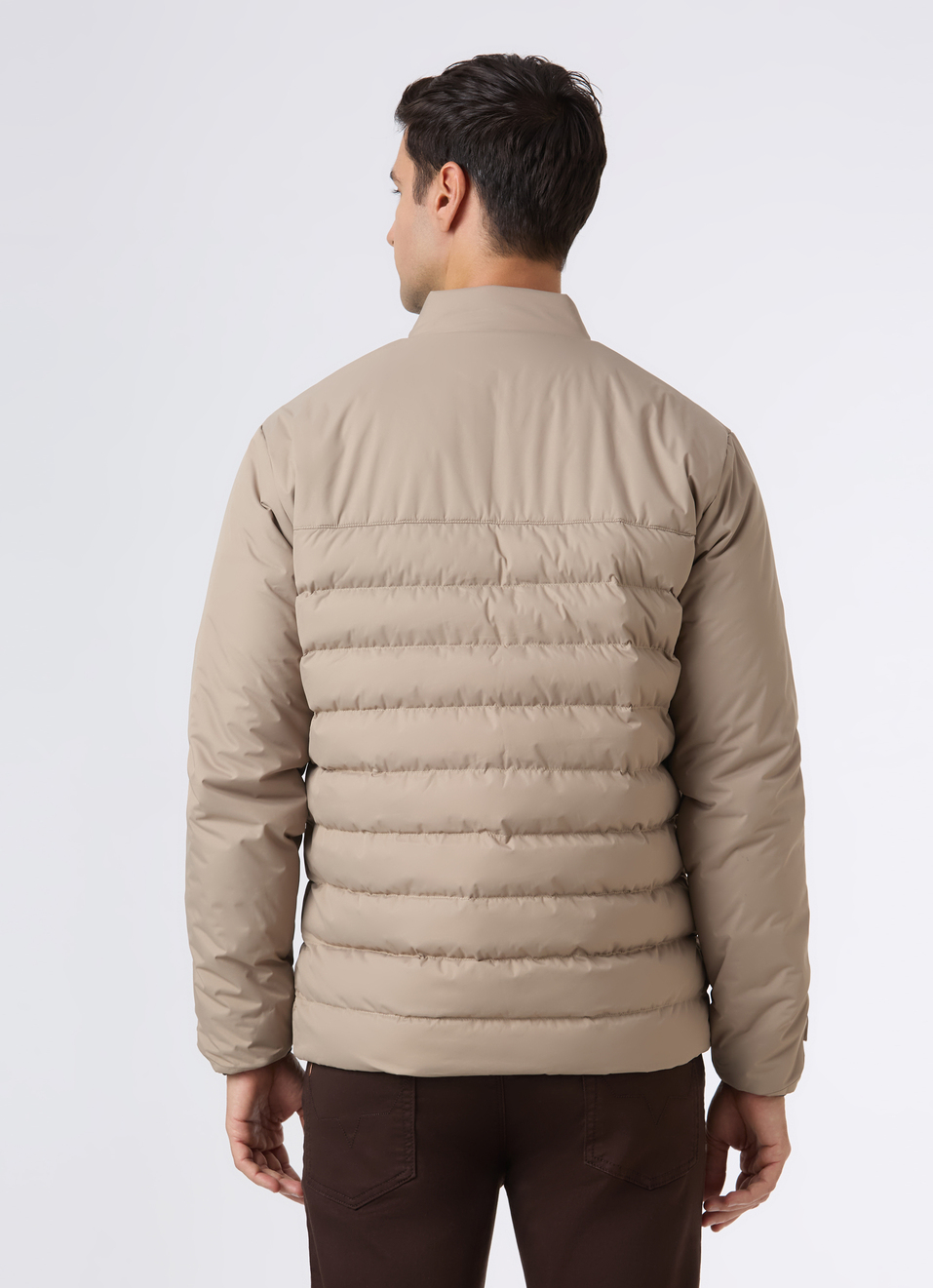Men Beige Quilted Puffer Jacket, , large image number 2