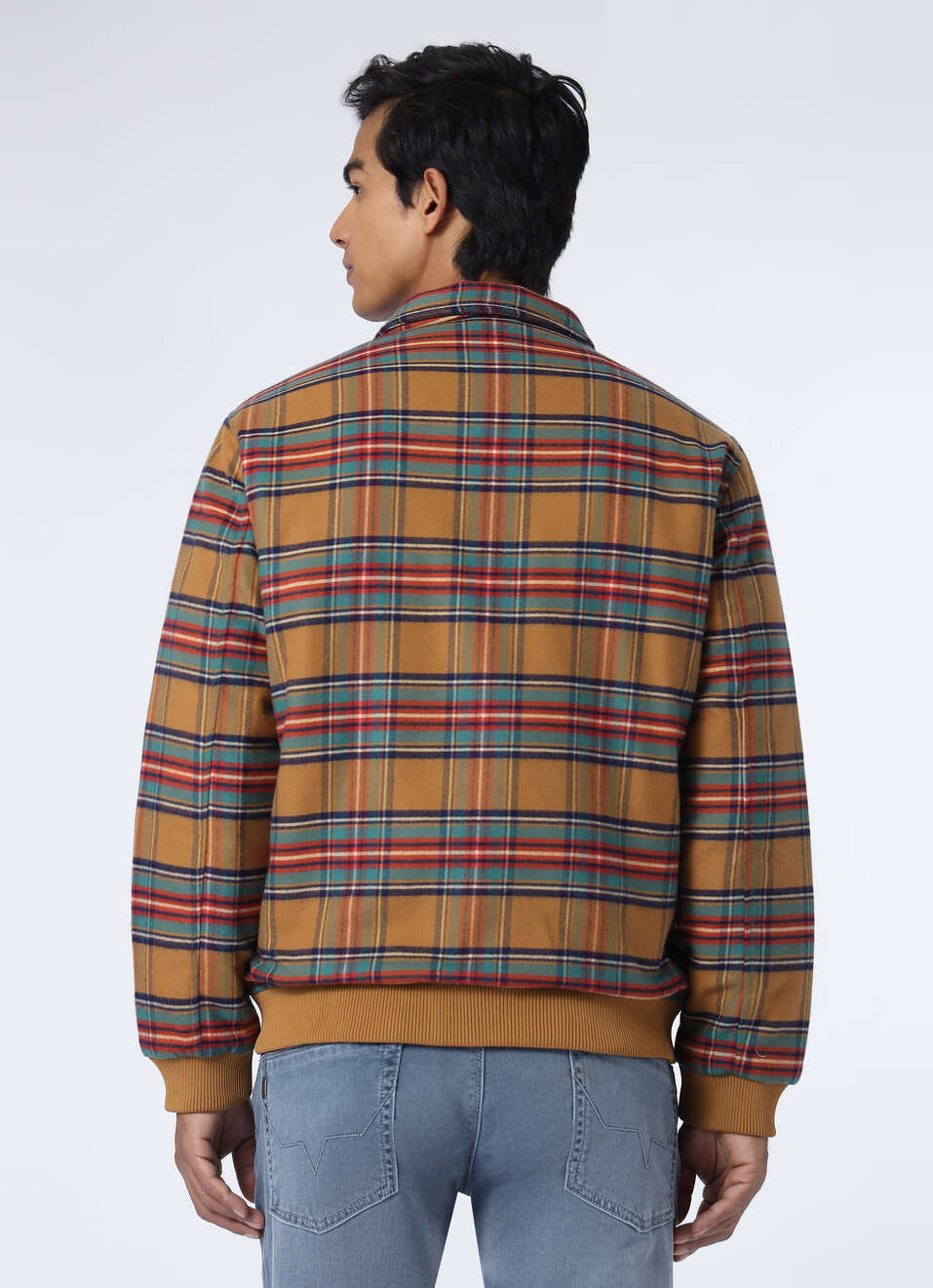 Men Brown Tartan Checkered Regular Fit Jacket, , large image number 2