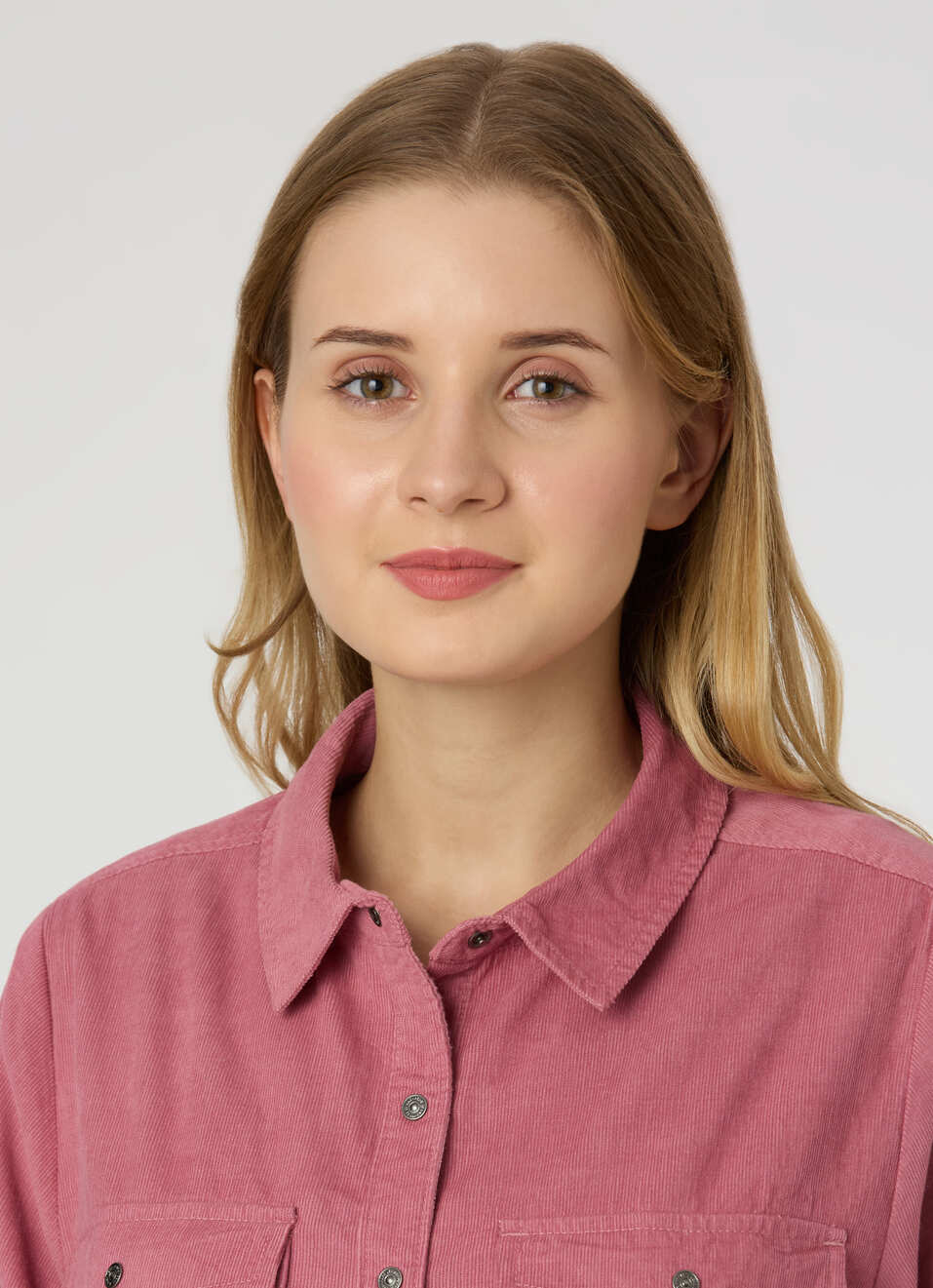 Women Pink Corduroy Shirt With Flap Pocket, , large image number 4