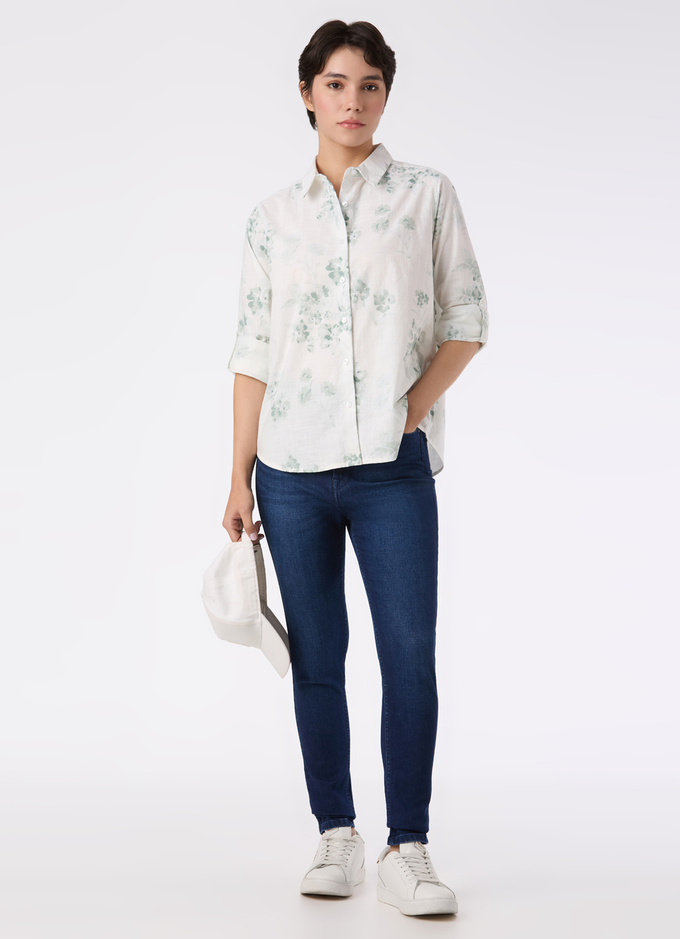 Women Green Floral Print Full Sleeve Shirt, , large image number 5