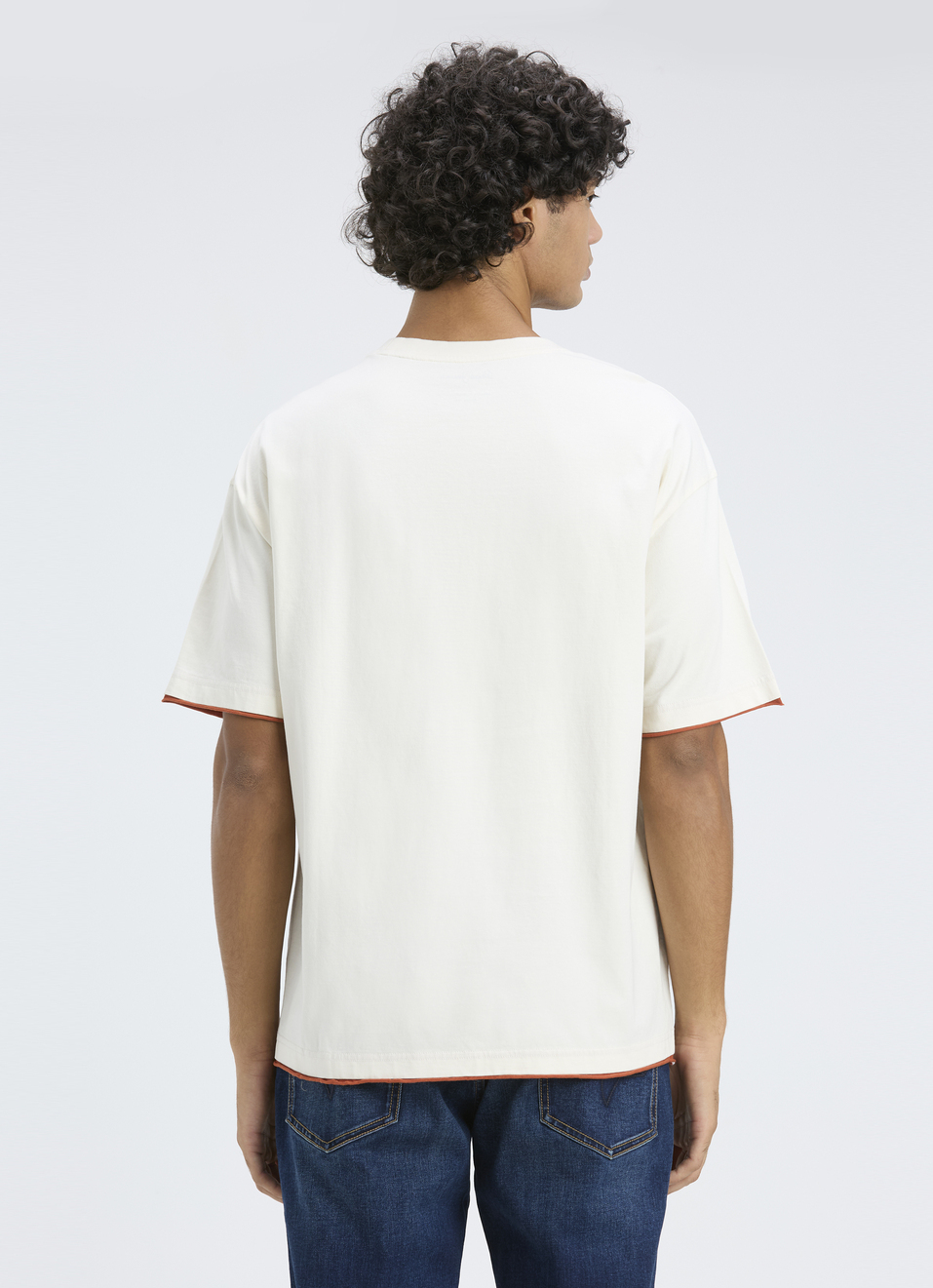 Men Off White Oversized Graphic Print T-shirt, , large image number 2