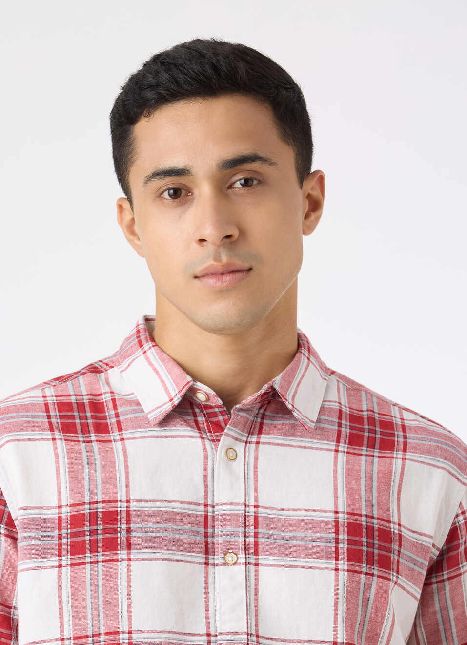 Men Red & White Check Full Sleeve Shirt, , large image number 4
