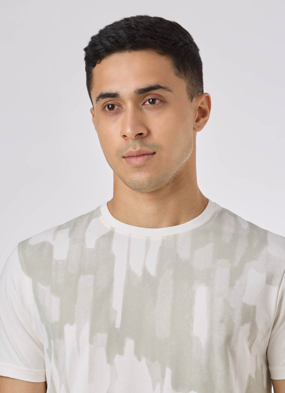 Men Ecru Camouflage Texture Print T-shirt, , large image number 4