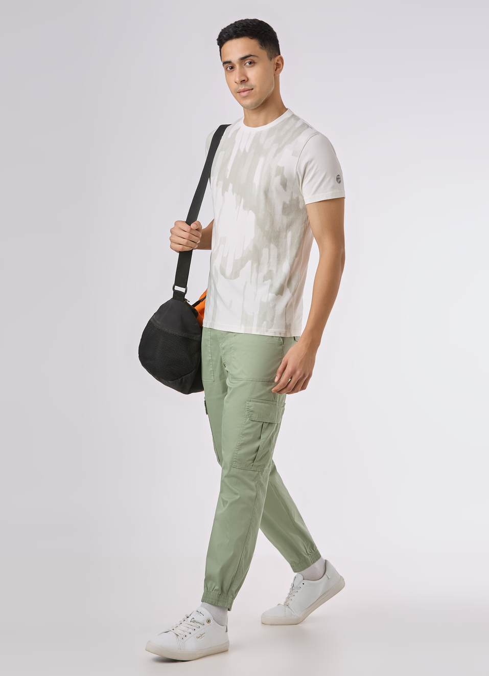 Men Ecru Camouflage Texture Print T-shirt, , large image number 5