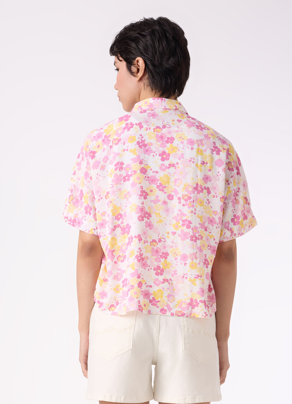 Women Pink Floral Print Extended Sleeve Shirt, , large image number 2