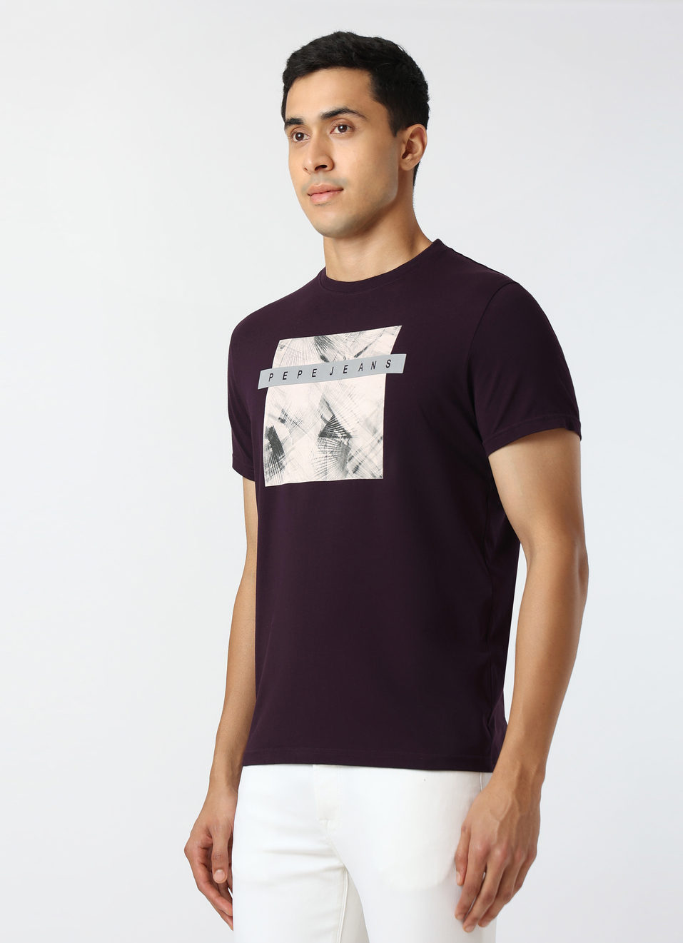 Men Purple Slim Fit Graphic Print T-shirt, , large image number 3