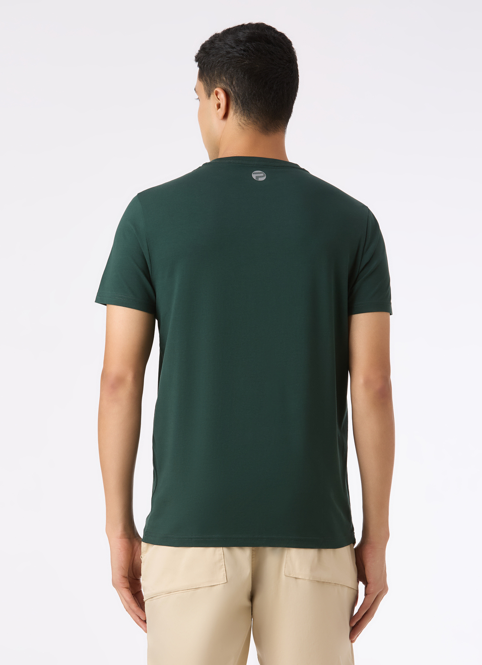 Men Green Textured Print Slim Fit T-Shirt, , large image number 2