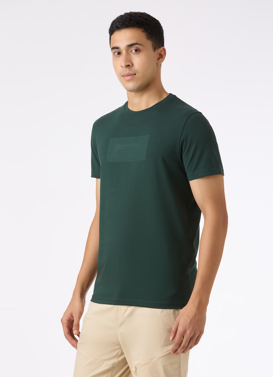 Men Green Textured Print Slim Fit T-Shirt, , large image number 3