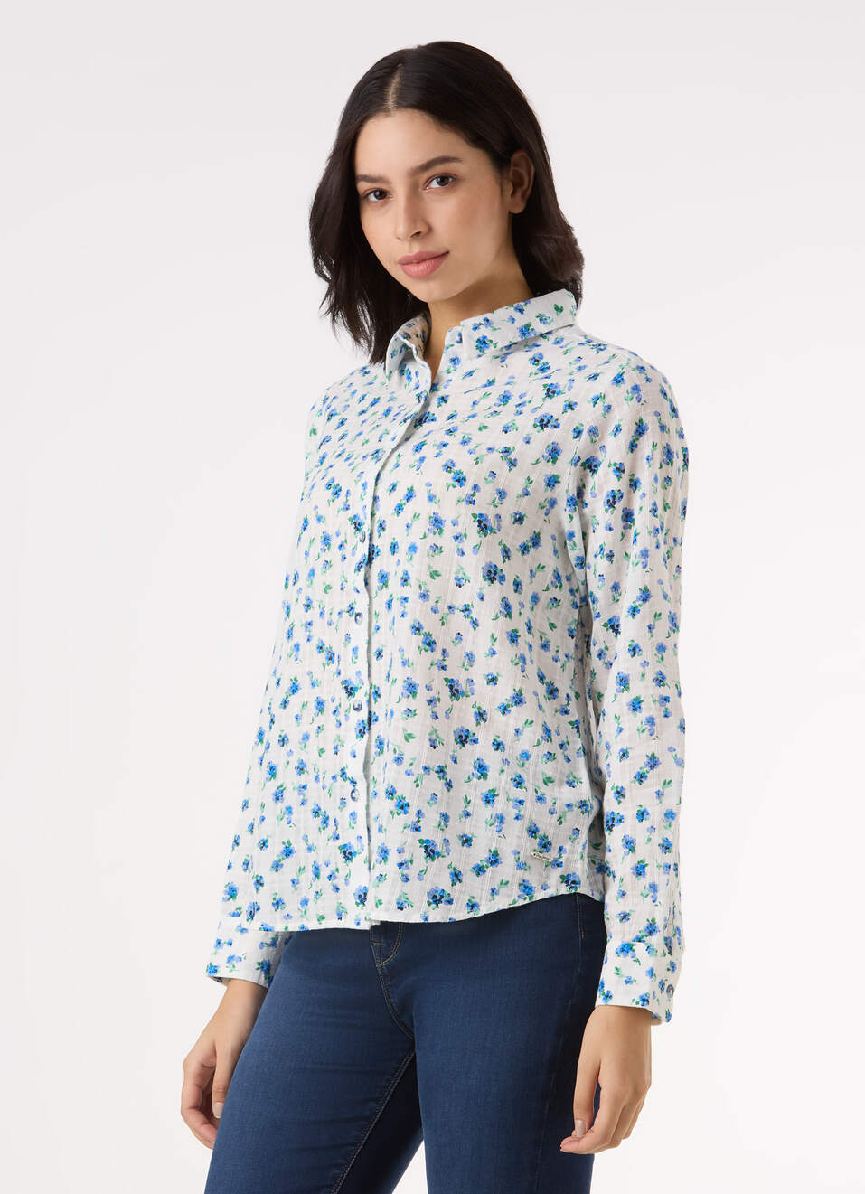 Women White Floral Print Regular Full Sleeve Shirt, , large image number 3