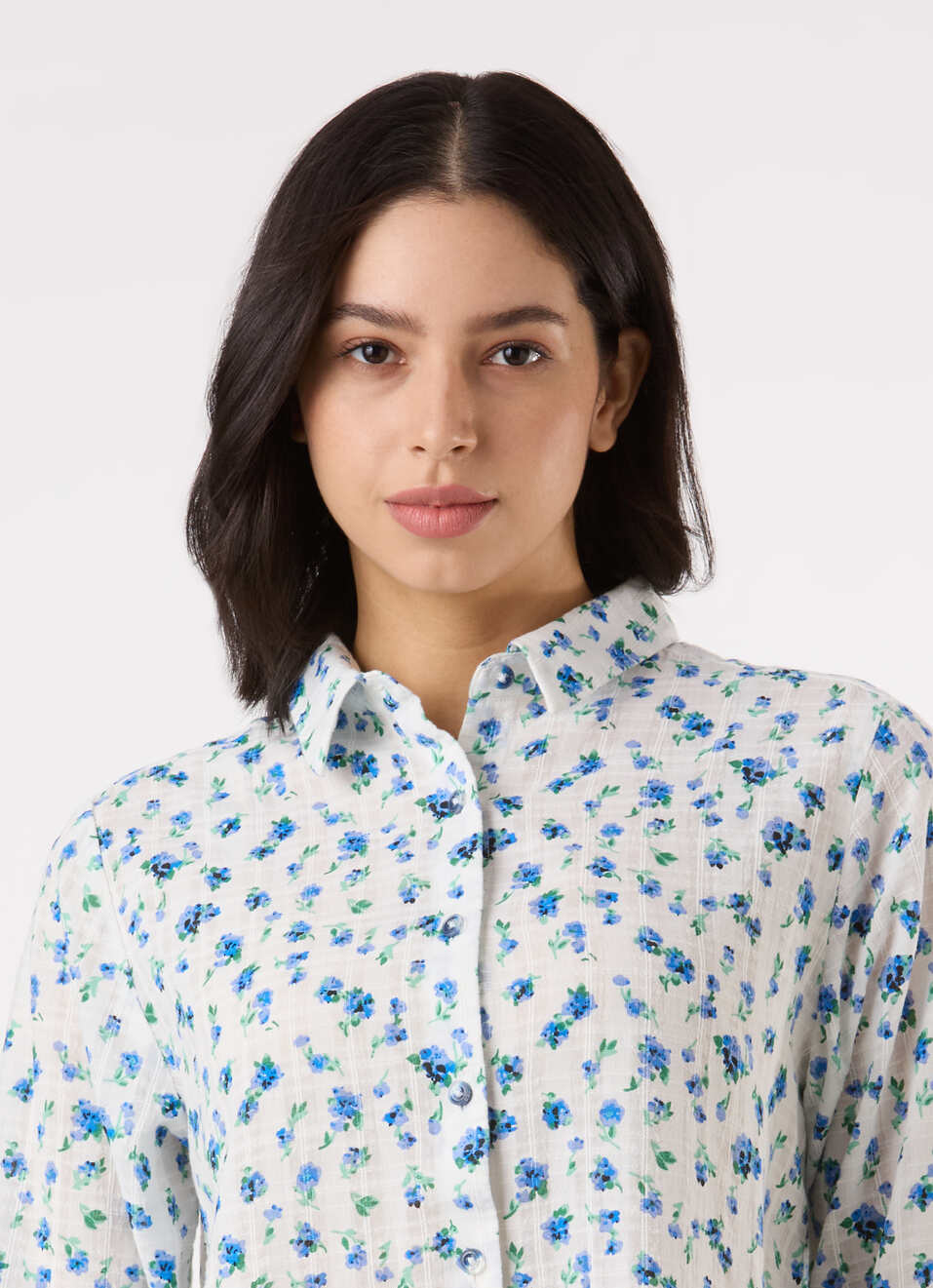 Women White Floral Print Regular Full Sleeve Shirt, , large image number 4