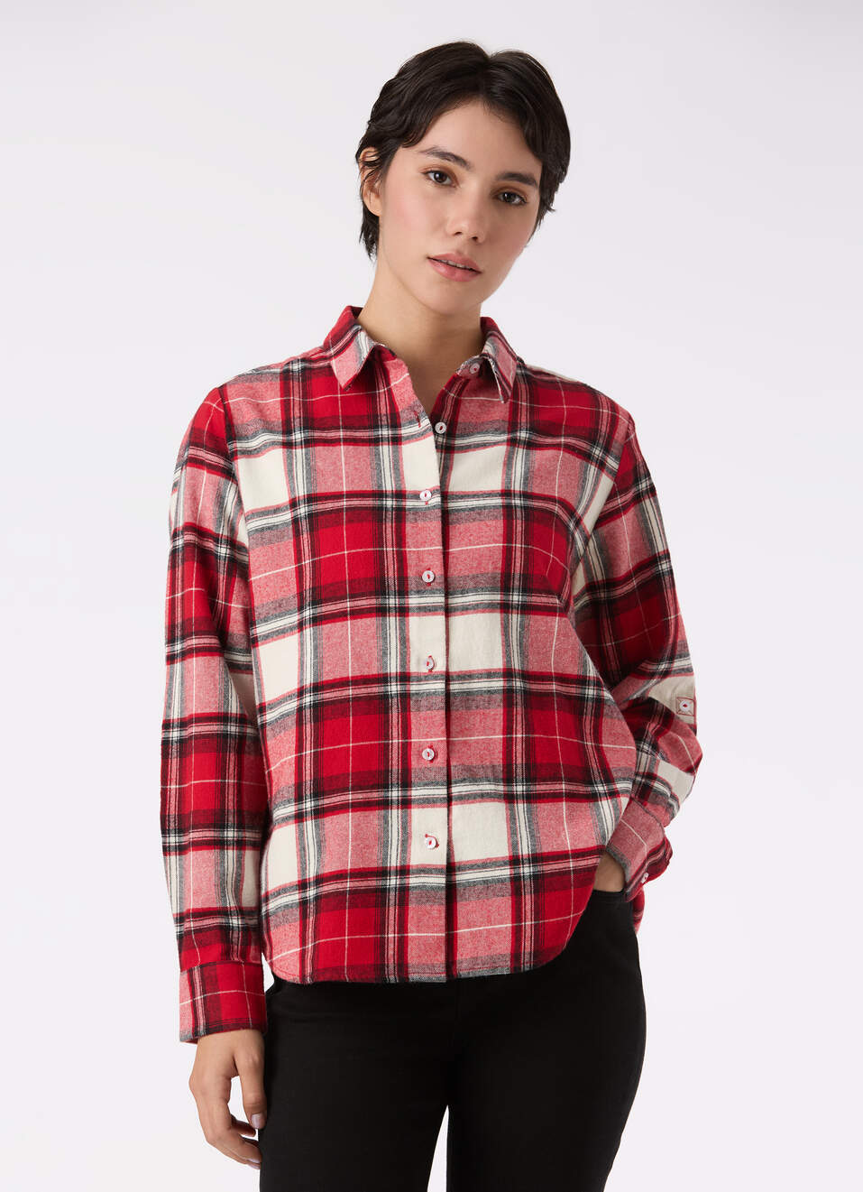 Women Red Checke Full Sleeve Regular Fit Shirt, , large image number 1