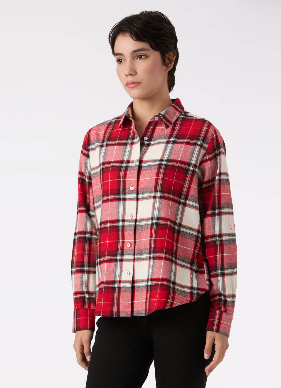 Women Red Checke Full Sleeve Regular Fit Shirt, , large image number 3