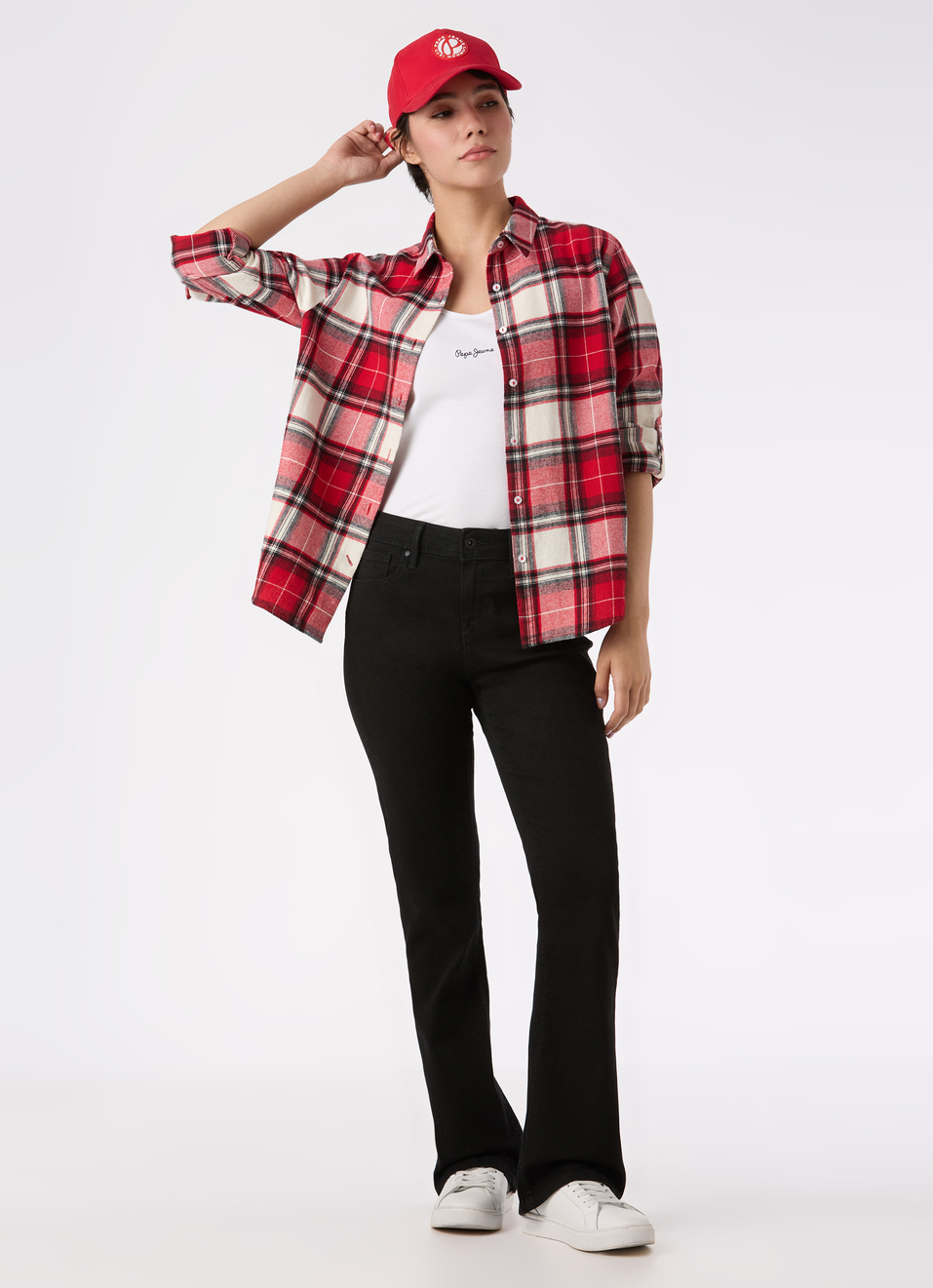 Women Red Checke Full Sleeve Regular Fit Shirt, , large image number 5