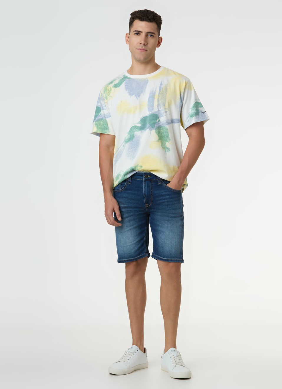 Men Off White Relaxed Fit All Over Brushstroke Print T-shirt, , large image number 5