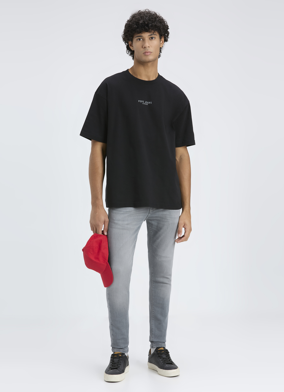 Men Black Oversized Back Graphic Print T-shirt, , large image number 5