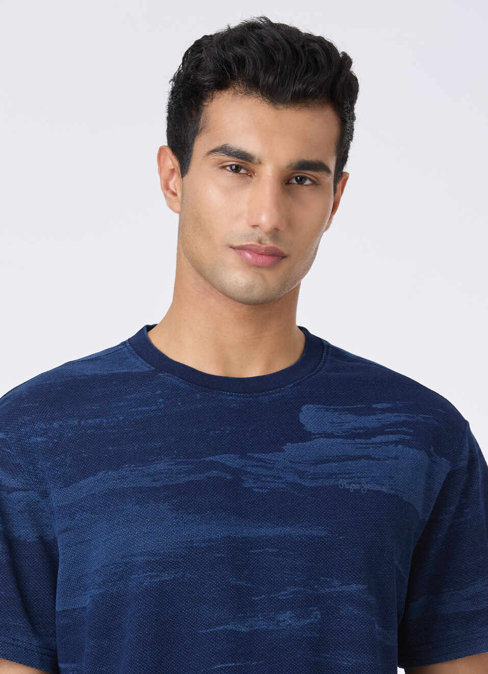 Men Blue All Over Print Relaxed Short Sleeve T-shirt, , large image number 4