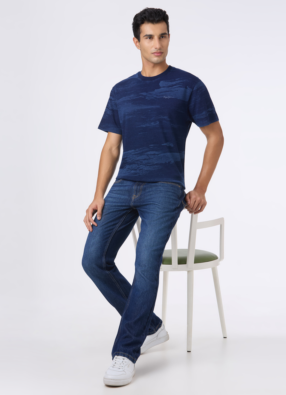 Men Blue All Over Print Relaxed Short Sleeve T-shirt, , large image number 5