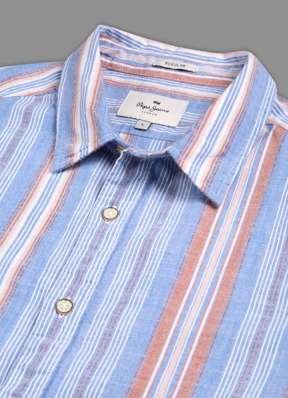Men Blue Striped Shirt, , large image number 7