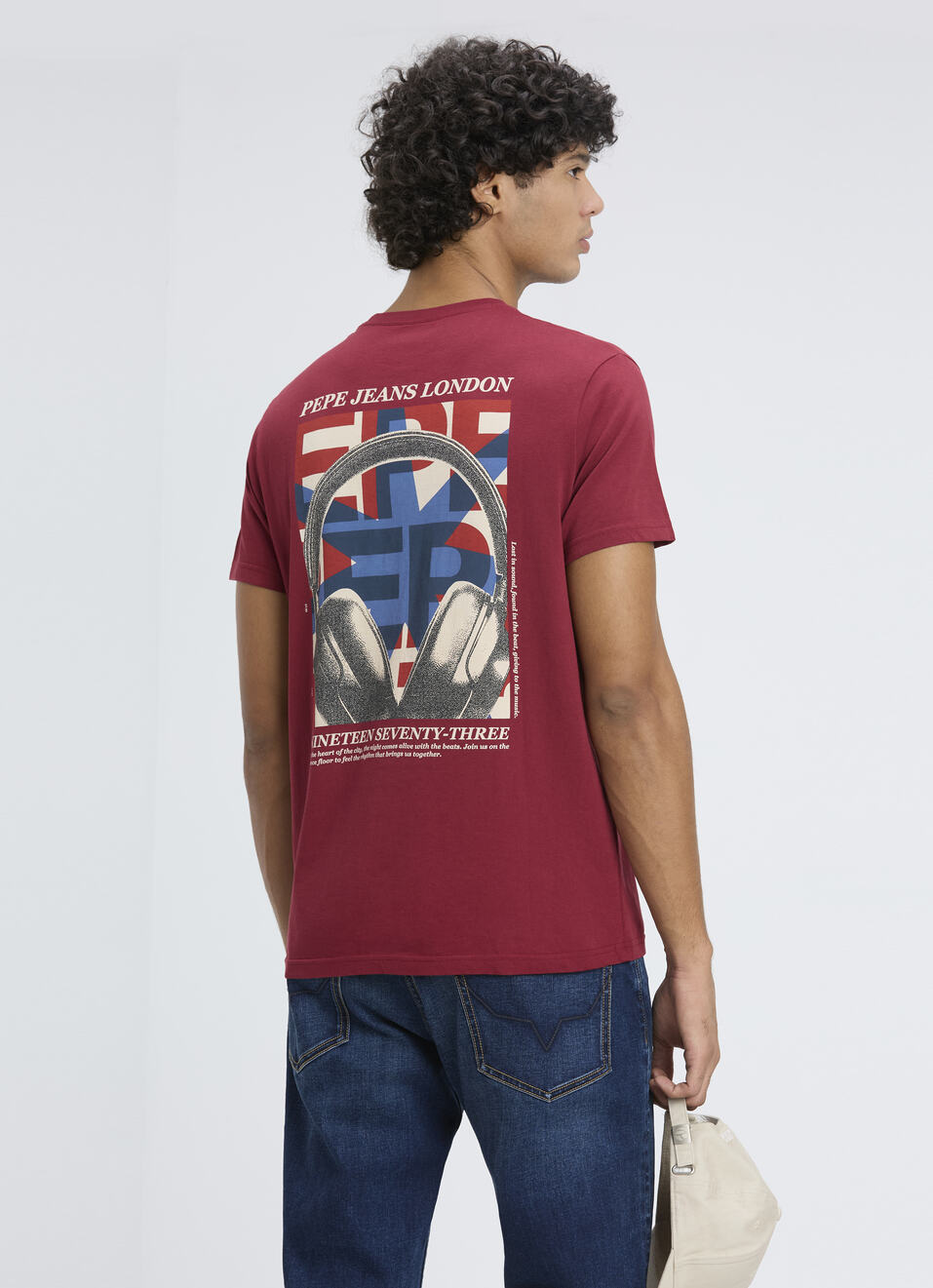 Men Red Back Graphic Print Short Sleeve T-shirt, , large image number 0