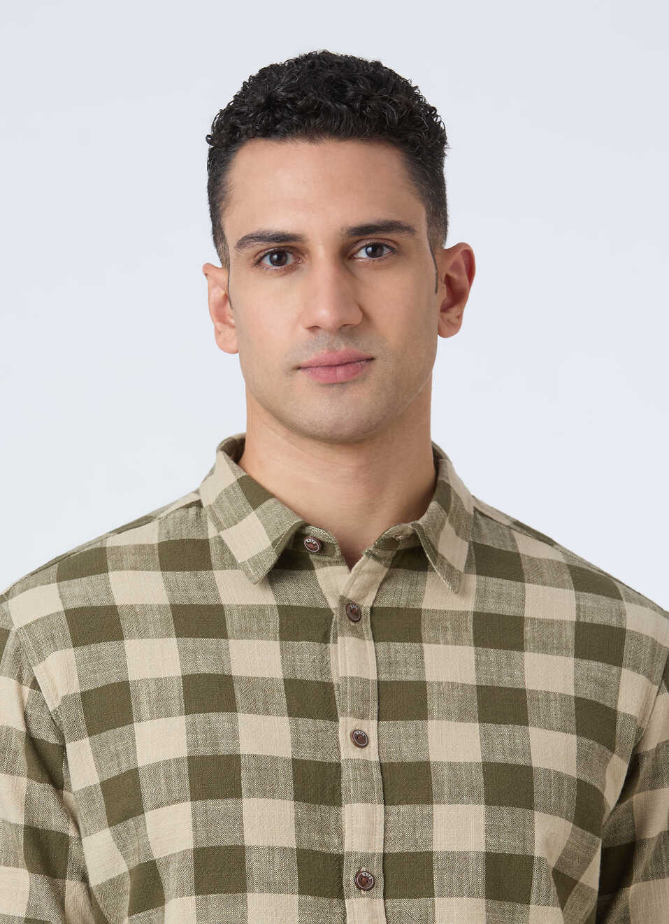 Men Olive Check Full Sleeve Shirt, , large image number 4