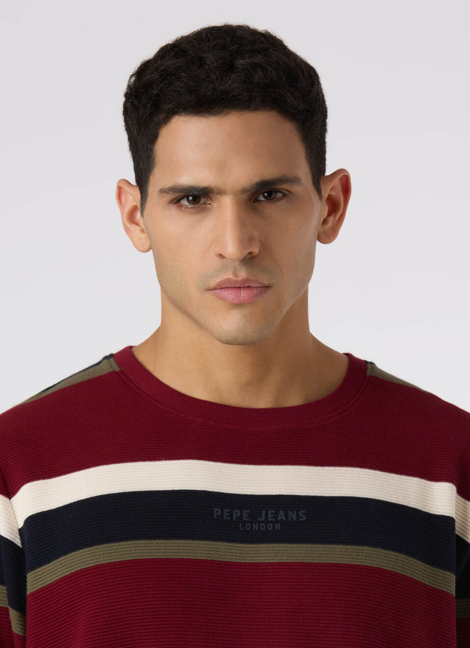 Men Red Multi Striped Crew Neck Sweatshirt, , large image number 4