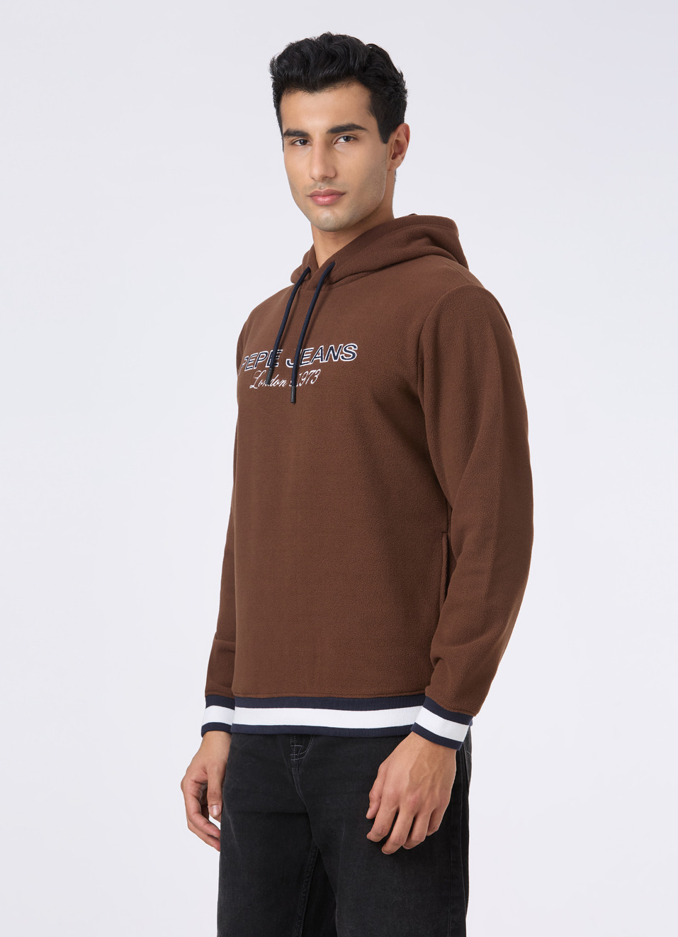 Men Brown Full Sleeve Hoodie Sweatshirt, , large image number 3