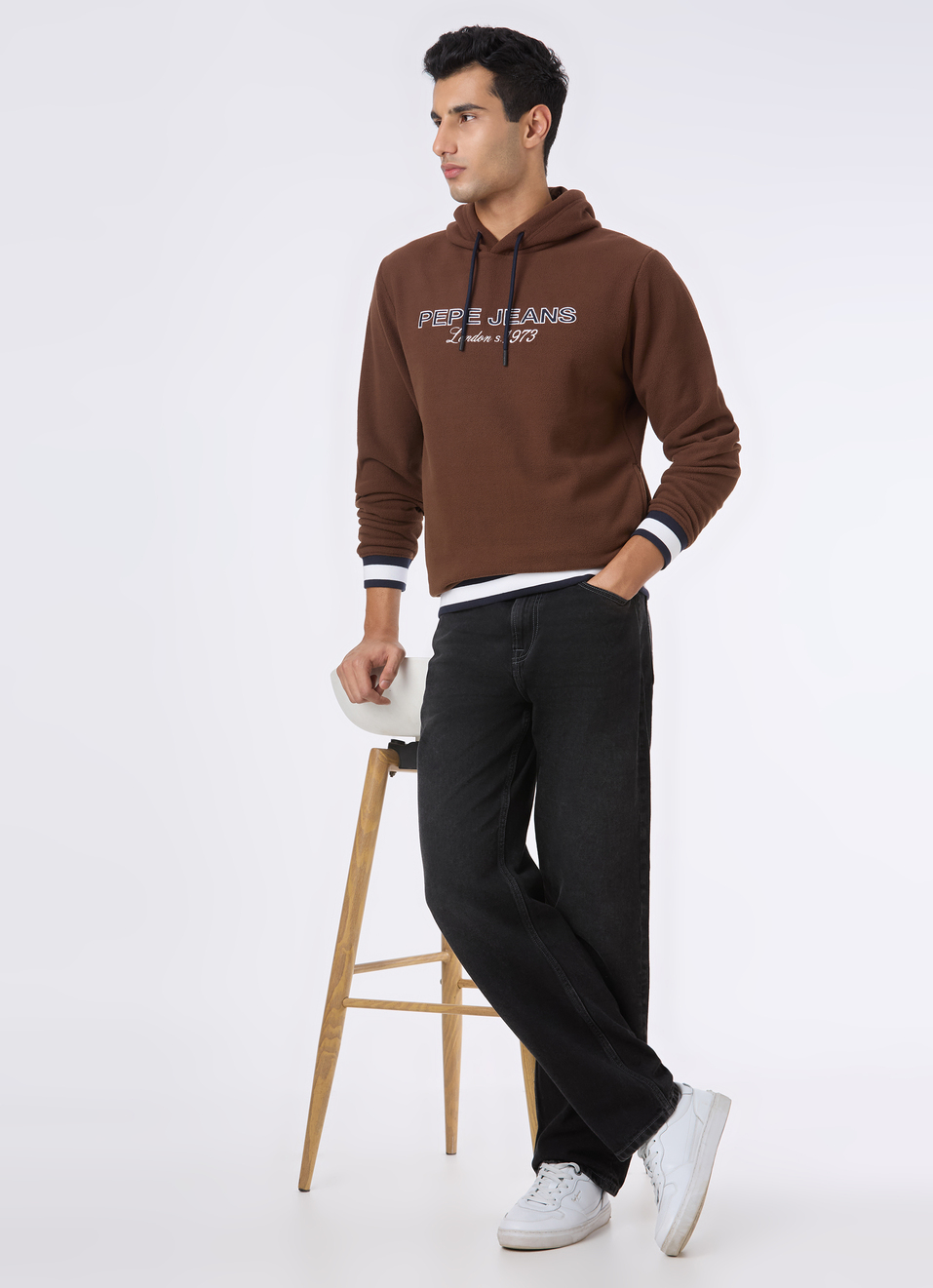 Men Brown Full Sleeve Hoodie Sweatshirt, , large image number 5